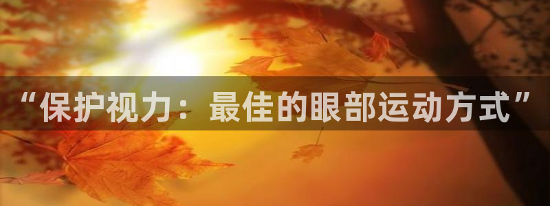 77体育官网：“保护视力：最佳的眼部运动方式”